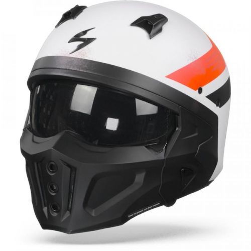 Scorpion Covert-X T-Rust Matt White Red Jet Helmet M