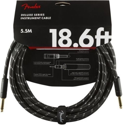 Fender Deluxe Series Instrument Cable S/S 5,5 m Black Tweed