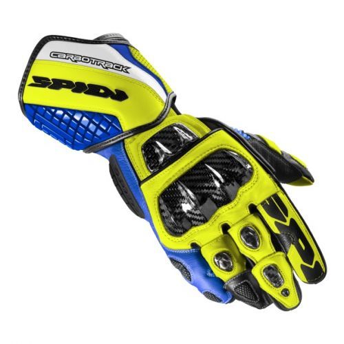 SPIDI CARBO TRACK EVO BLUE YELLOW MOTORCYCLE GLOVES S