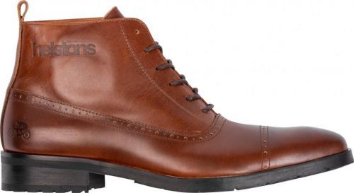 Helstons Heroes Leather Aniline Brown Wax Motorcycle Shoes 40