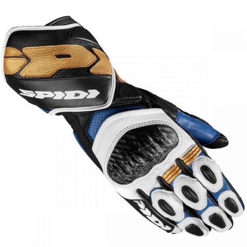 Spidi Carbo 7 Blue Gold Motorcycle Gloves XL