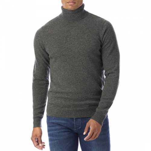 Grey Roll Neck Cashmere Jumper