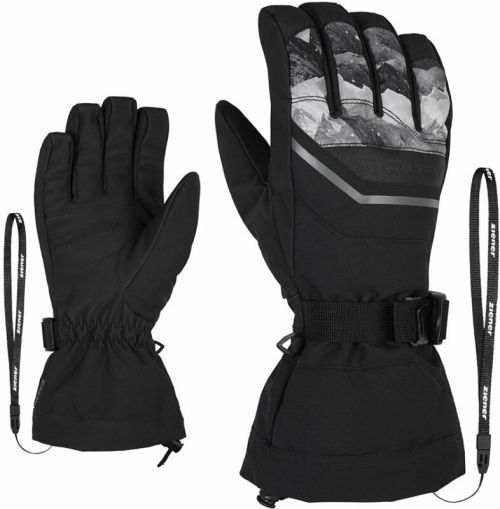 Ziener Gillian AS® Glove Ski Alpine Grey Mountain Print 8,5