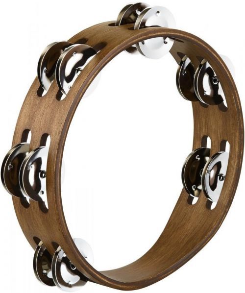 Meinl CTA2WB Compact Wood Tambourine, Stainless Steel 8''