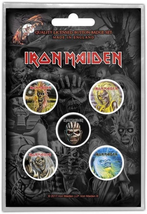 Iron Maiden The Faces Of Eddie Button Badge Set
