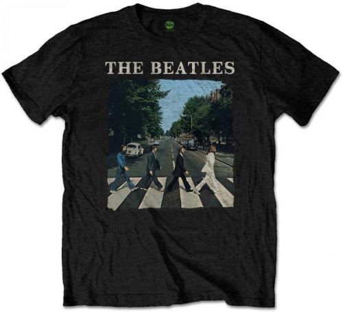 The Beatles Unisex Tee Abbey Road & Logo Black (Retail Pack) XL