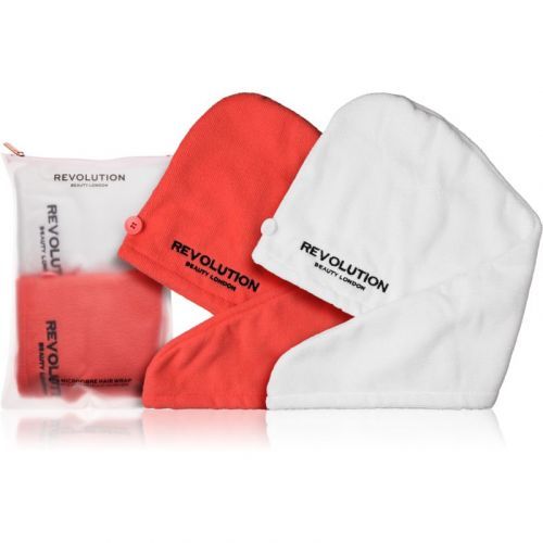 Revolution Haircare Microfibre Hair Wraps Towel for Hair Shade Black/White 2 pc