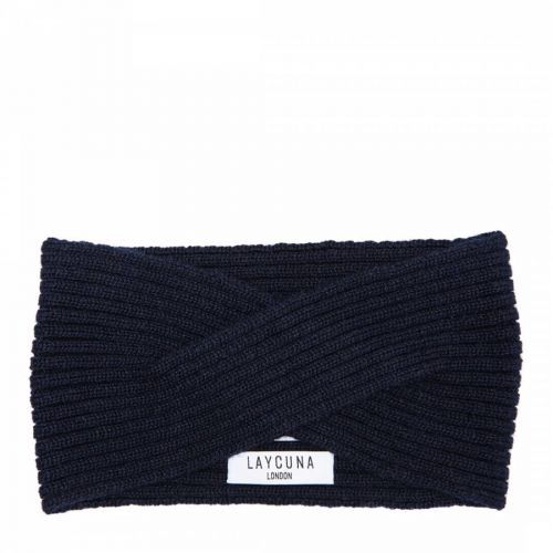 Navy Cashmere Twist Headband