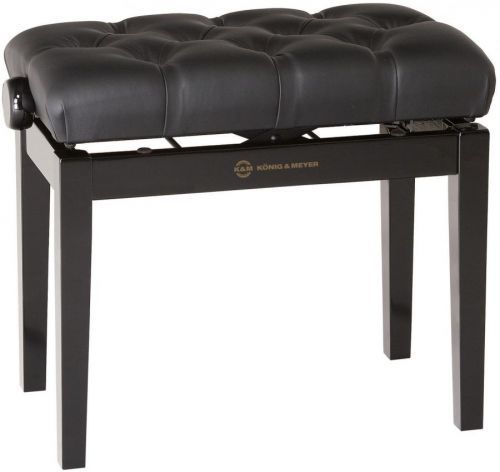 Konig & Meyer Piano Bench With Quilted Seat Cushion, Black Leather Seat