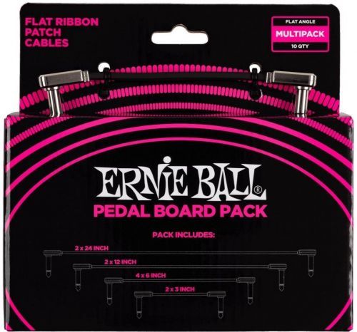 Ernie Ball 6224 Flat Ribbon Patch Cables Pedalboard Multi Pack