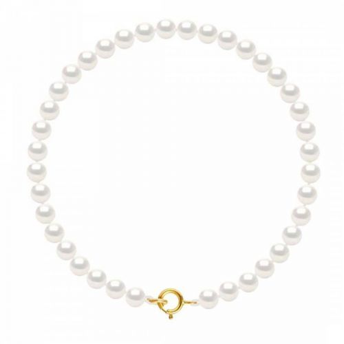 White Freshwater Pearl Row Bracelet