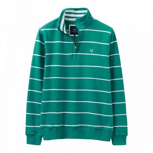 Green Cotton Half Zip Sweatshirt