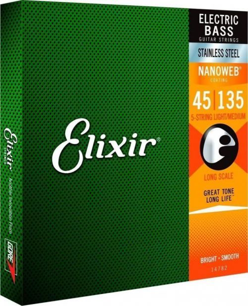 Elixir 14782 Bass Stainless Steel NanoWeb Light/Medium 45-135