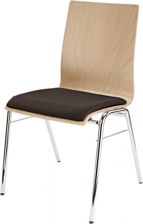 Konig & Meyer 13410 Stacking Chair Legs Chrome, Seating Beech Wood Natural