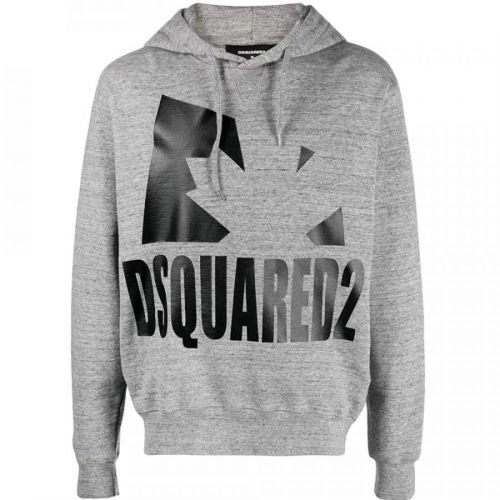 Dsquared2 - Men's Grey logo-print hoodie, S / GREY