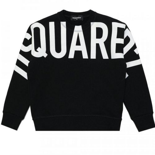 Dsquared2 - Kids Black logo-print cotton sweatshirt, 4Y / BLACK