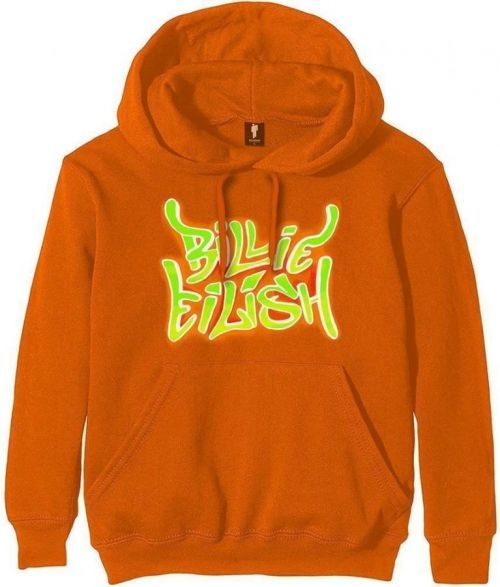 Billie Eilish Unisex Hoodie Airbrush Flames Blohsh Orange XXL