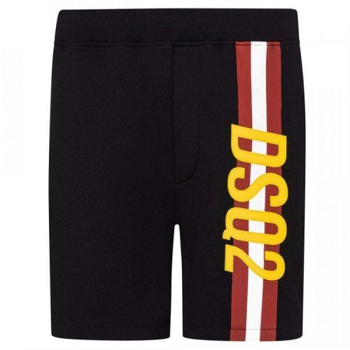 DSquared2 Stripe DSQ2 Logo Jogger Shorts, BLACK / EXTRA SMALL