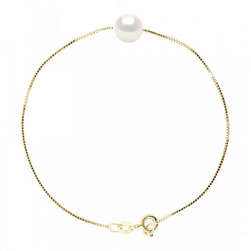 White Gold Single Freshwater Pearl Bracelet