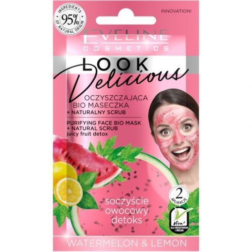 Eveline Cosmetics Look Delicious Watermelon & Lemon Hydrating and Brightening Mask for Tired Skin 10 ml