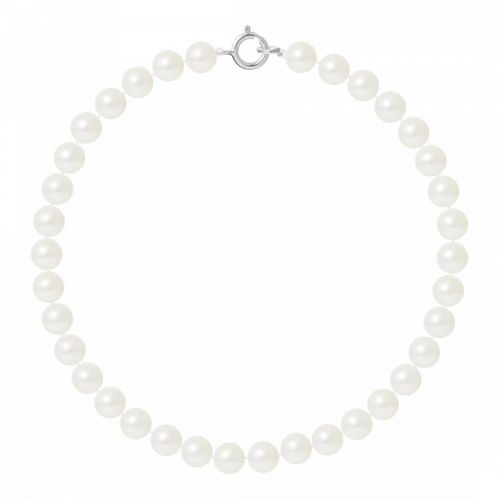 White Gold Round Pearl Bracelet