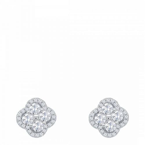 Silver Flower Stud Earrings