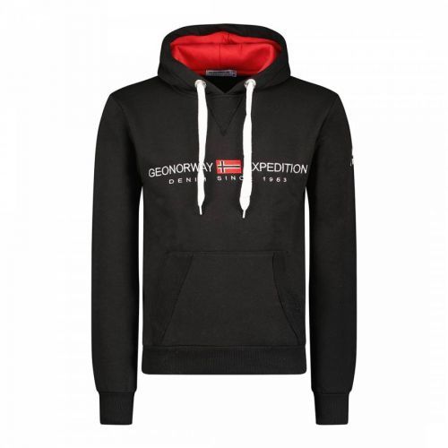 Black Cotton Blend Hoodie