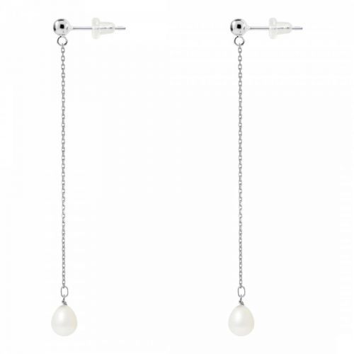 White Pearl Hanging Earrings