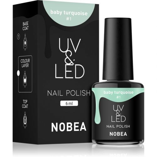 NOBEA UV & LED Gel Nail Polish for UV/LED Hardening Glossy Shade baby turquoise #1 6 ml