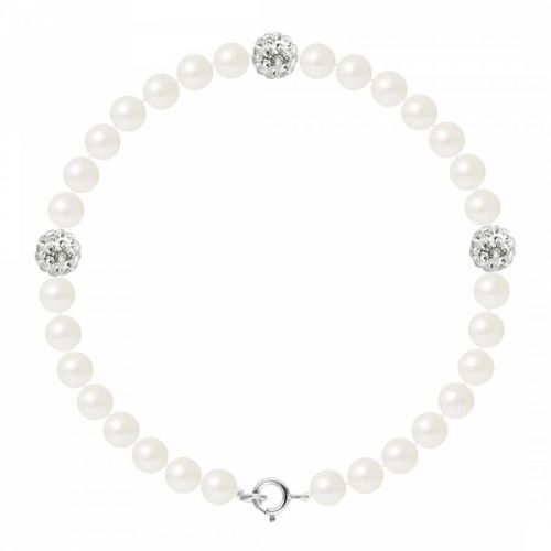 White Pearl/Crystal Bracelet