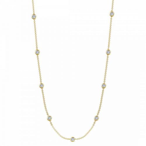 Gold Station Zirconia Necklace