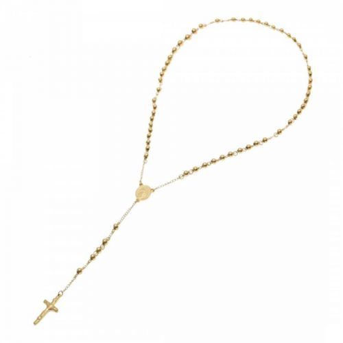 18K Gold Religious Rosary Necklace