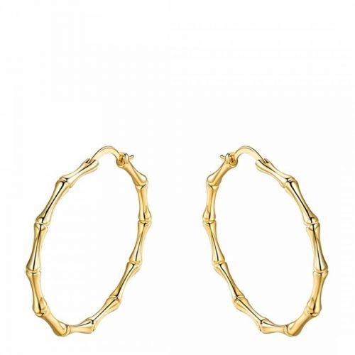 18K Gold Bamboo Hoop Earrings
