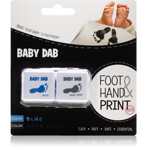 Baby Dab Foot & Hand Print dye for baby footprints and handprints 2 pcs Blue & Grey 2 pc