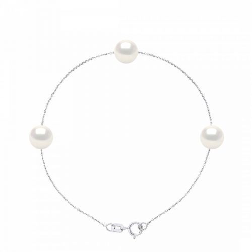 White Three Pearl Bracelet