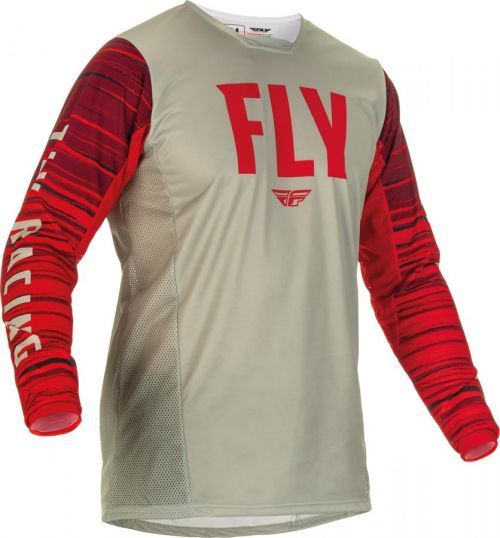 FLY Racing Kinetic Wave Jersey Light Grey Red S