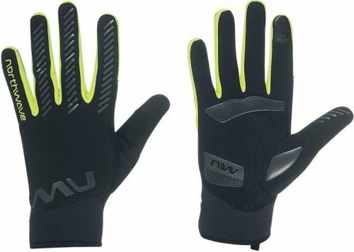 Northwave Active Gel Gloves Black/Yellow Fluo M