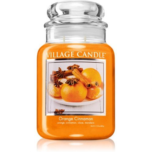 Village Candle Orange Cinnamon scented candle (Glass Lid) 602 g
