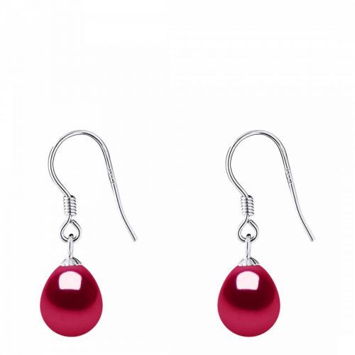 Red Hanging Pearl Earrings