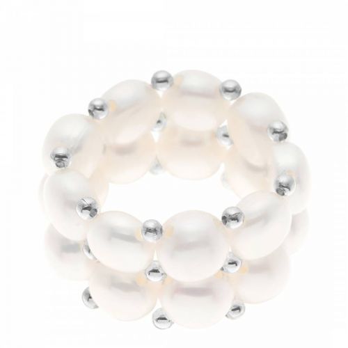 White 2 Row Pearl Ring
