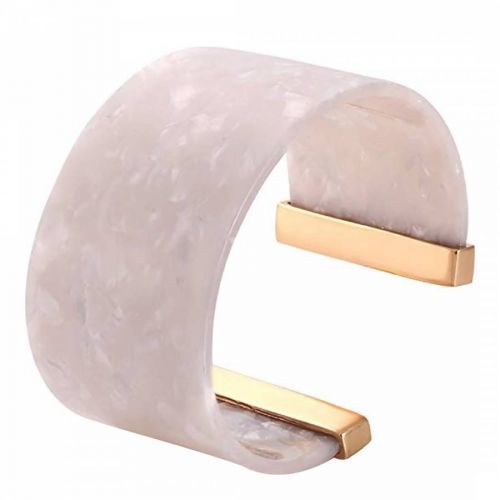 18K Gold Plated White Shell Bangle