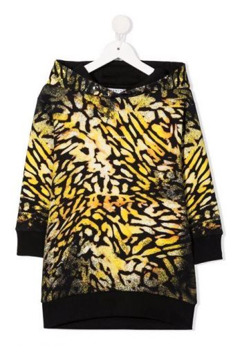 Kids Givenchy Dress In Sweatshirt With Hood and Animalier Print, 6Y