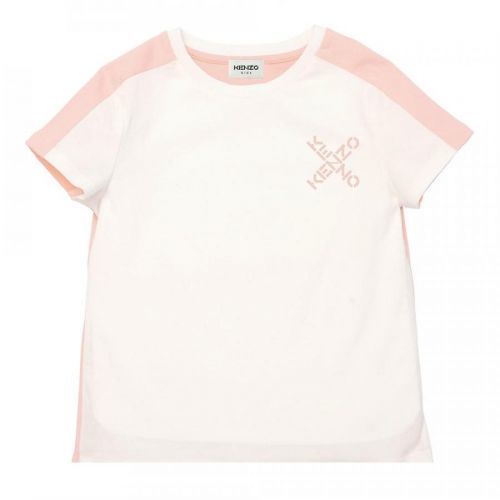 Kenzo Girls Logo Crew Neck T-Shirt Pink, 2A / PINK