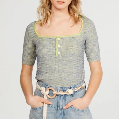 Lime Mohi Knit Top