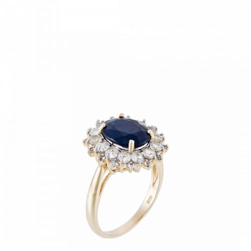 Gold Diamond Embellished Solitaire Ring
