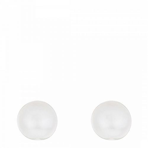 Silver Pearl Push Back Earrings