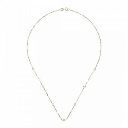 Gold Diamond Circle Linked Necklace