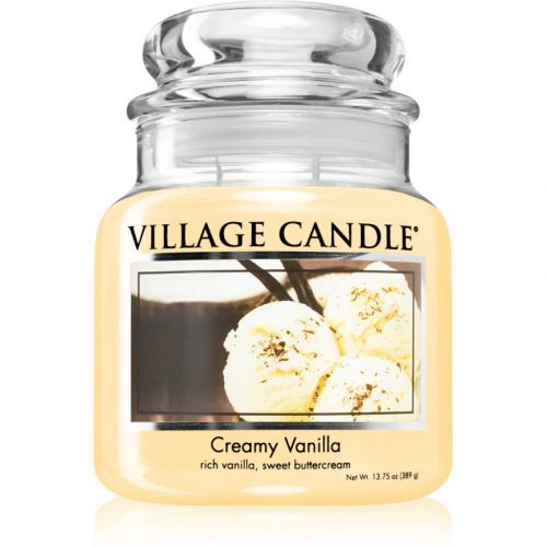 Village Candle Creamy Vanilla scented candle (Glass Lid) 389 g
