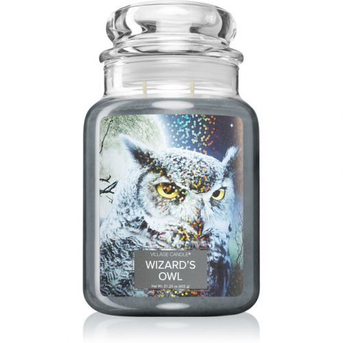 Village Candle Wizard's owl scented candle (Glass Lid) 602 g