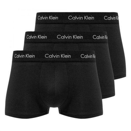 (M) Calvin Klein Men's underwear 3 in Pack Low rise Trunks all black